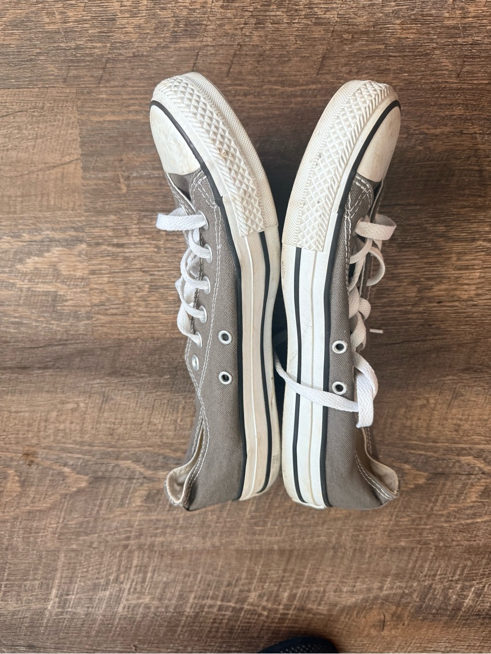 Converse Low Top Canvas Sneakers - Taupe and White - Picture 3 of 4